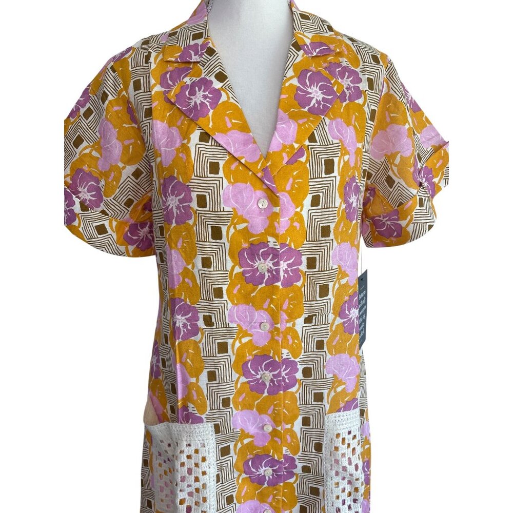Tuckernuck Retro Multicolor Meriweather Dress Large New Womens Midi Cocktail Par - Picture 4 of 7